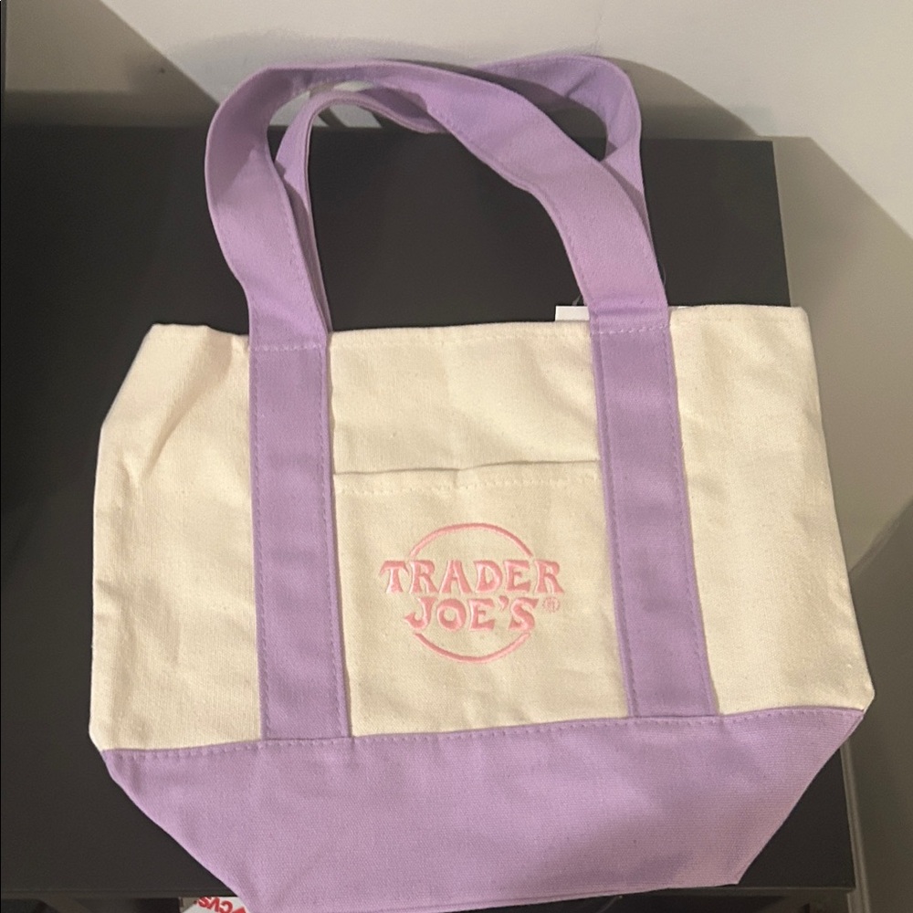 Trader Joe’s Purple and White Tote Bag